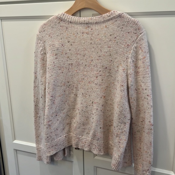 Loft Open Front Pink Speckled Cardigan - Size Medium - Picture 3 of 3